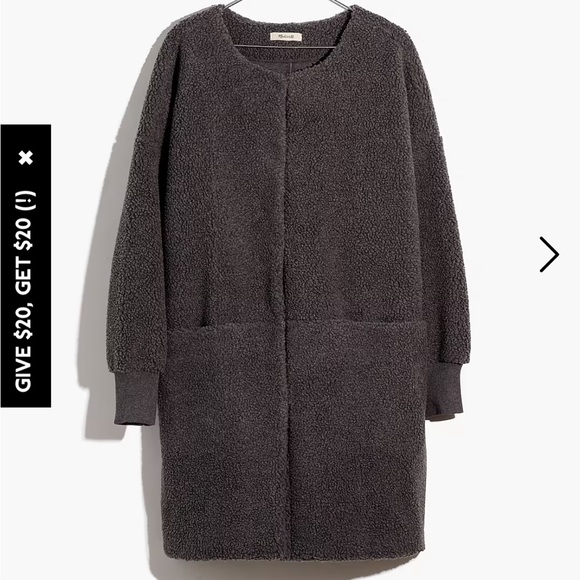Madewell Bonded Sherpa Cocoon Coat - Picture 3 of 10